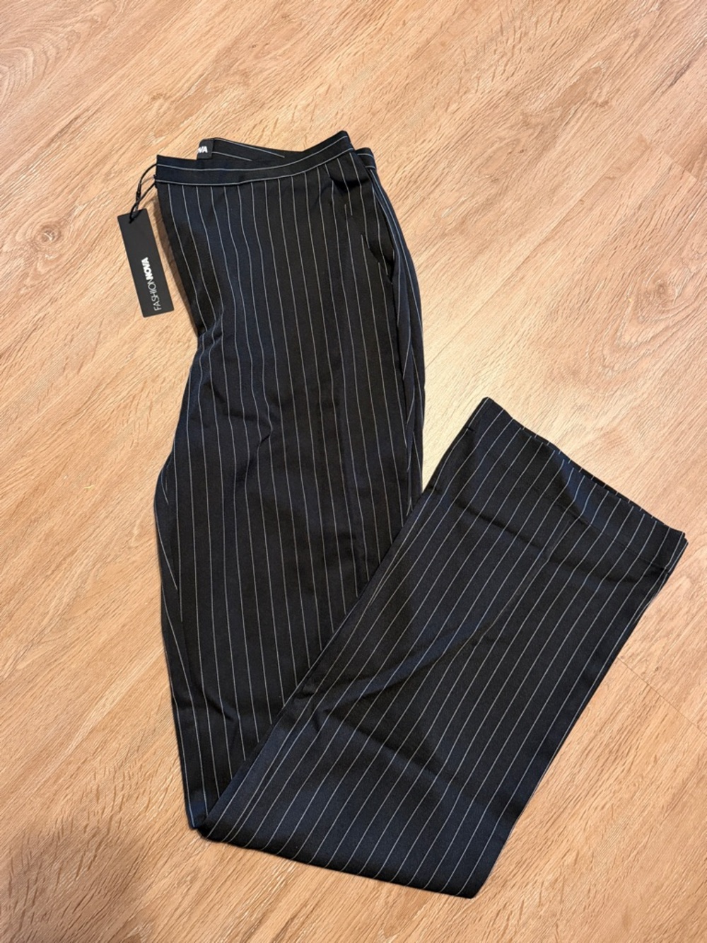 Fashion Nova Pinstripe Classic Black Dress Pants 90s 2000s Fashion Style